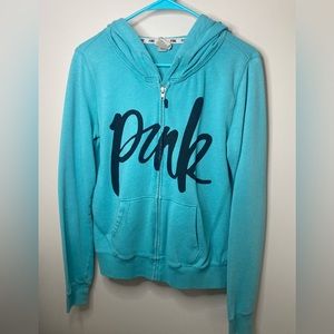 Victoria Secret PINK Sweatshirt, SMALL, full zip, drawstring hood